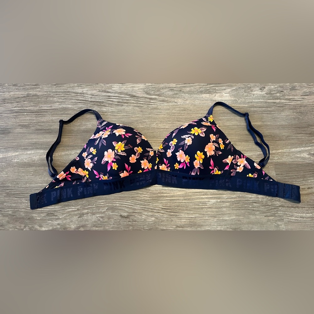 PINK by Victoria's Secret Navy Floral Bra 34DD